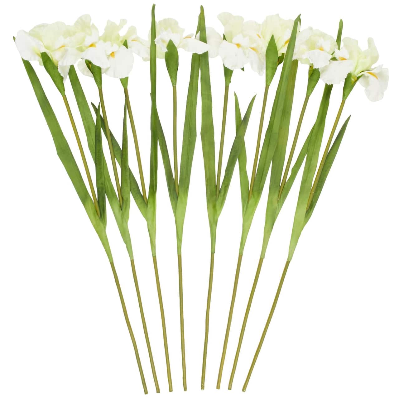 35" White Iris Artificial Flower Stem, 8ct.